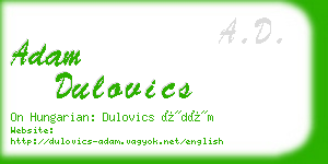 adam dulovics business card